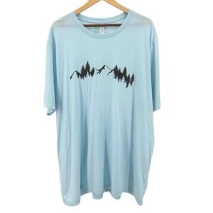Bella Canvas Ice Blue Mountain Graphic T-Shirt Womens 3XL Short Sleeve Crew Neck